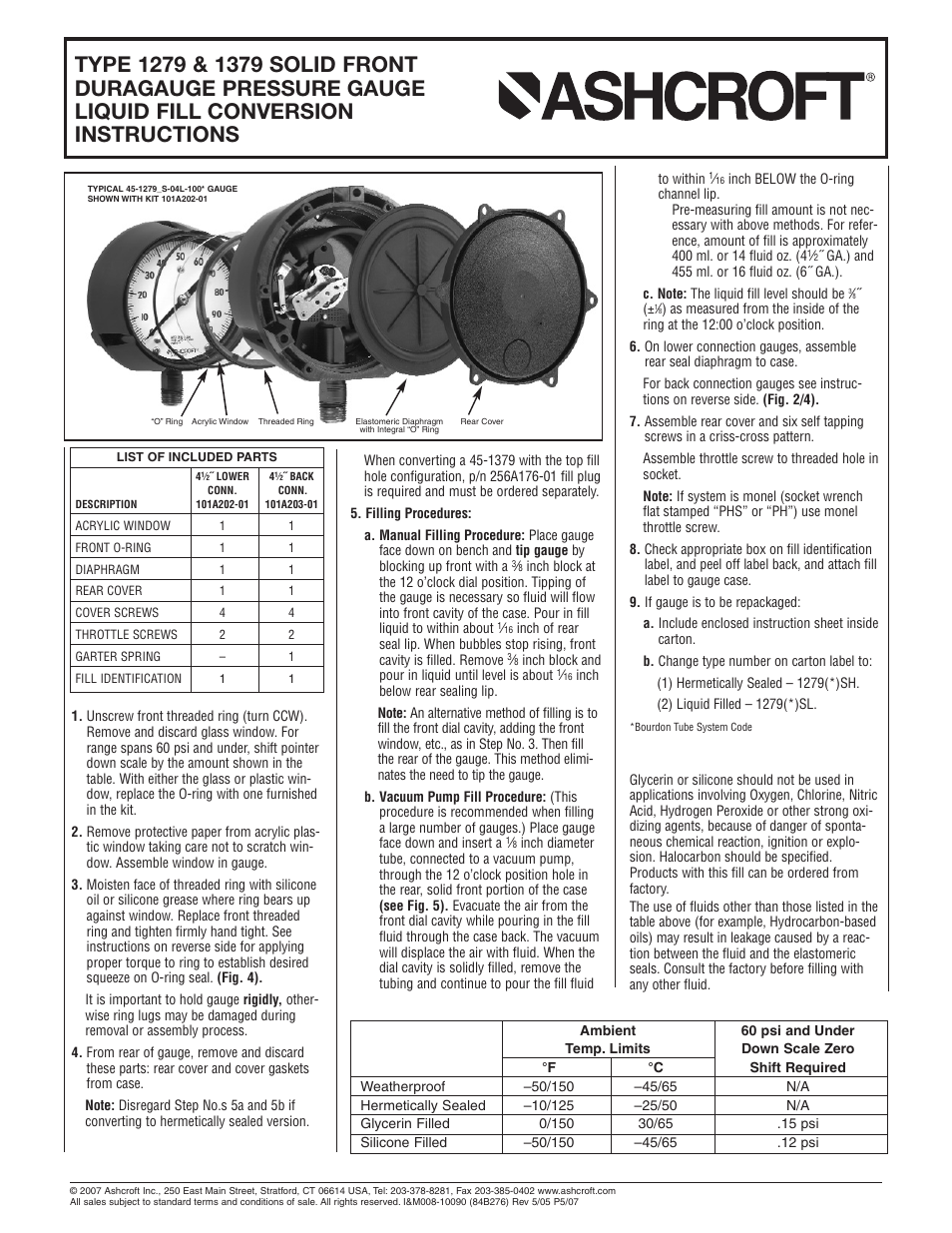 Ashcroft 2462 - Receiver Gauges User Manual | 2 pages