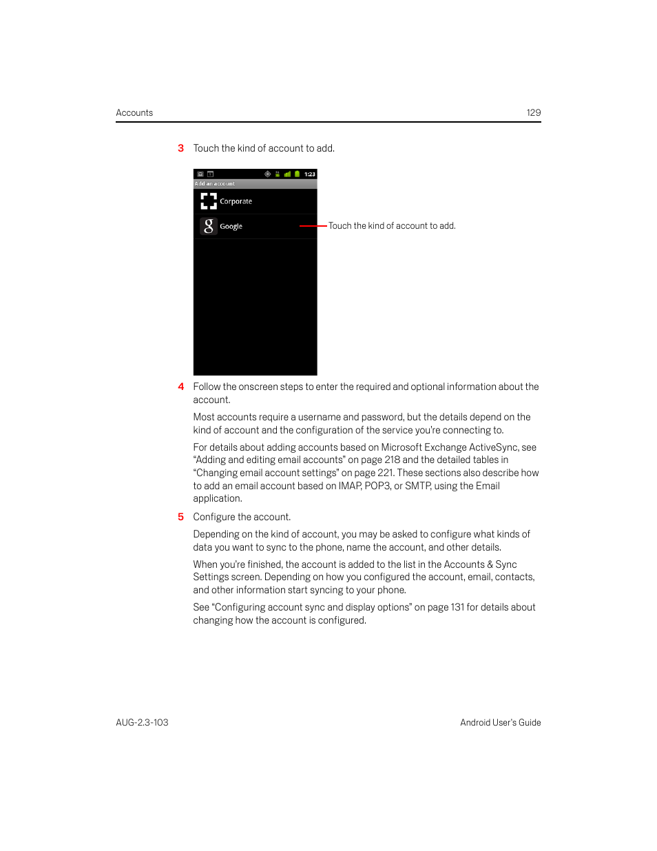 Samsung Android 2.3 User Manual | Page 129 / 380