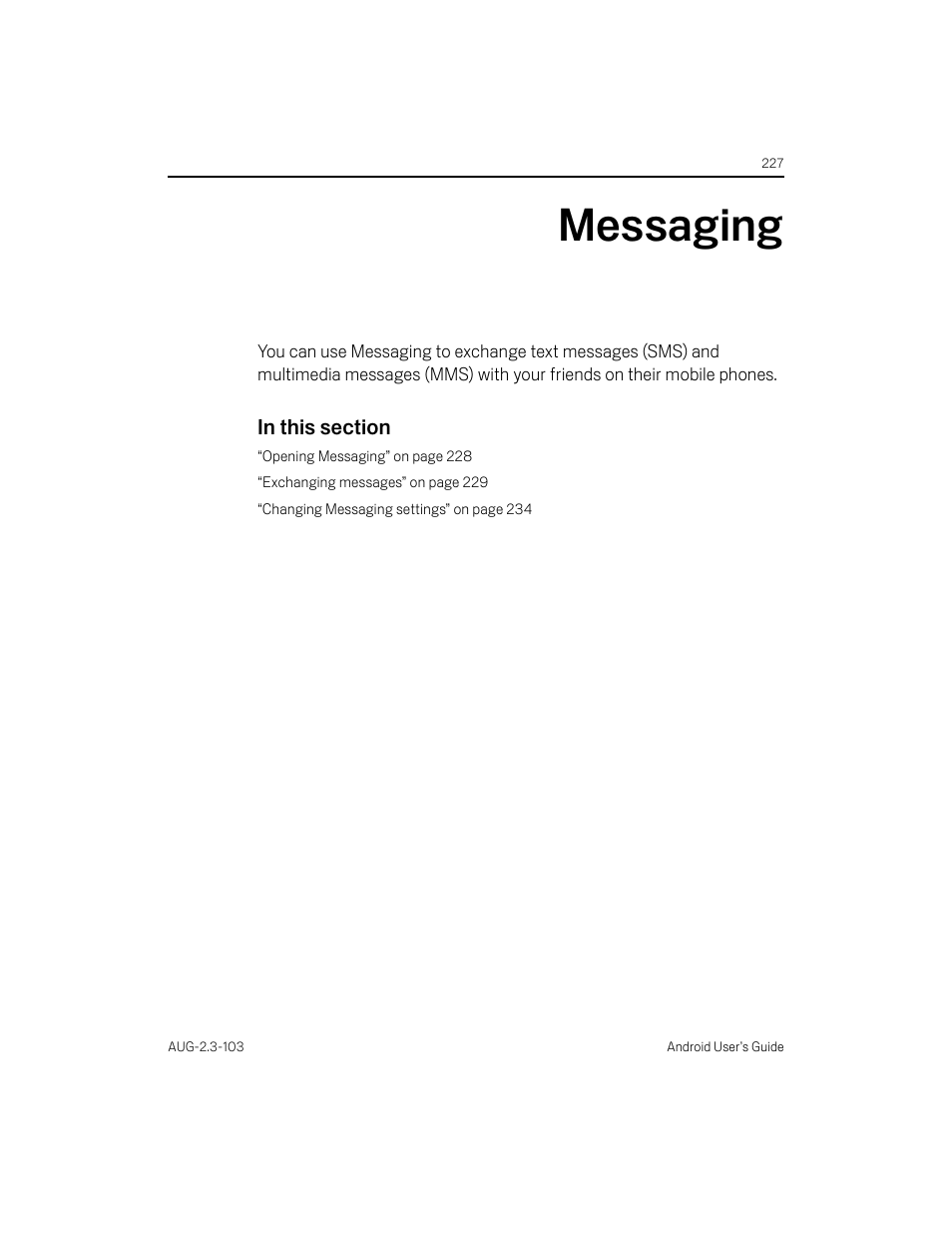 Messaging, Messaging 227 | Samsung Android 2.3 User Manual | Page 227 / 380