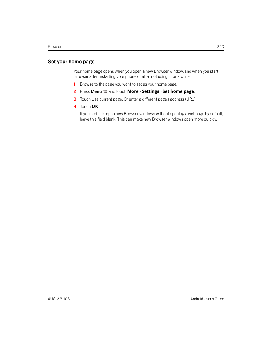 Samsung Android 2.3 User Manual | Page 240 / 380