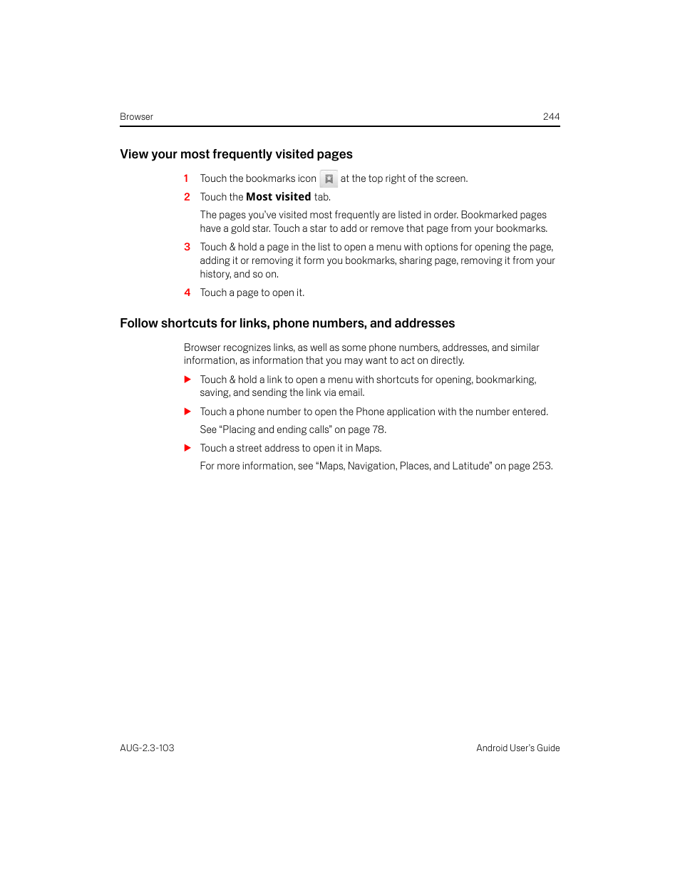 Samsung Android 2.3 User Manual | Page 244 / 380