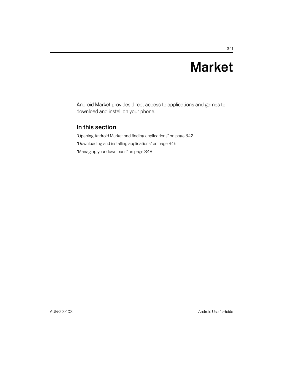 Market, Market 341 | Samsung Android 2.3 User Manual | Page 341 / 380