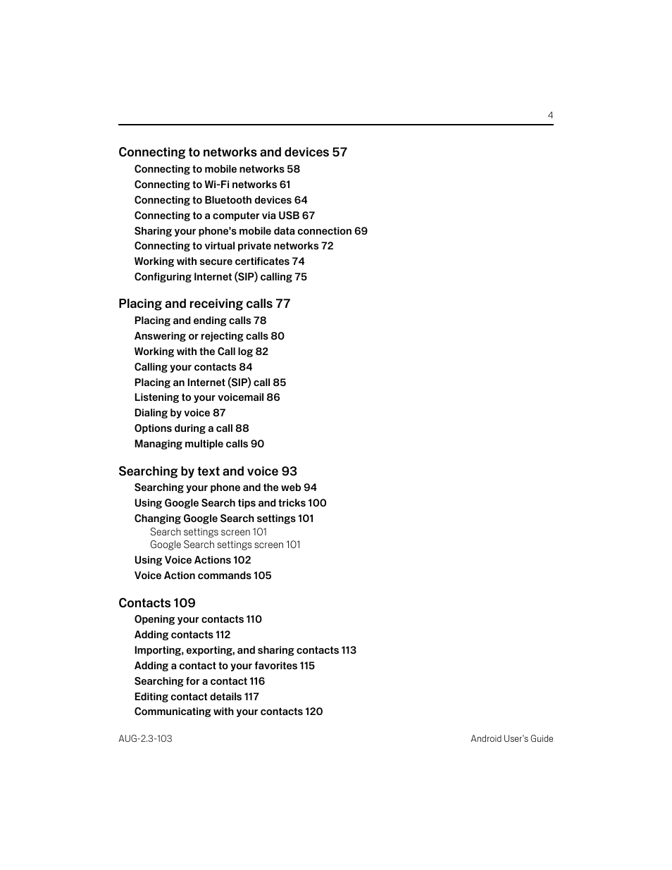 Samsung Android 2.3 User Manual | Page 4 / 380