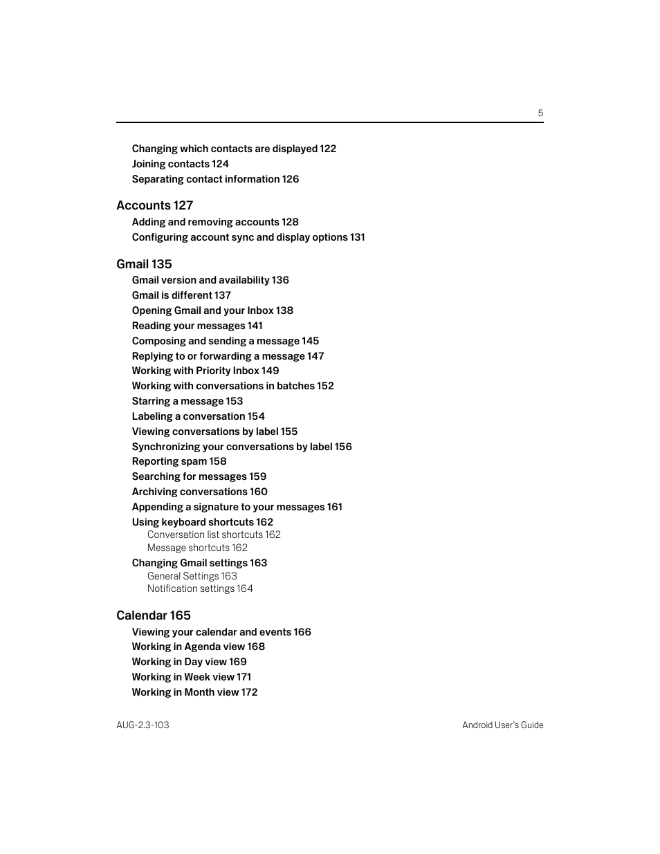 Samsung Android 2.3 User Manual | Page 5 / 380