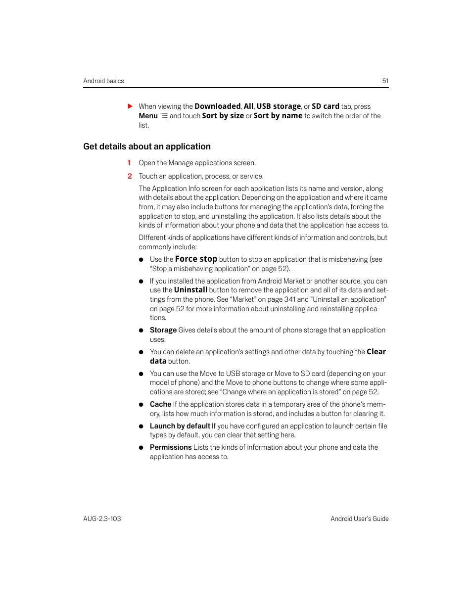Get details about an application | Samsung Android 2.3 User Manual | Page 51 / 380