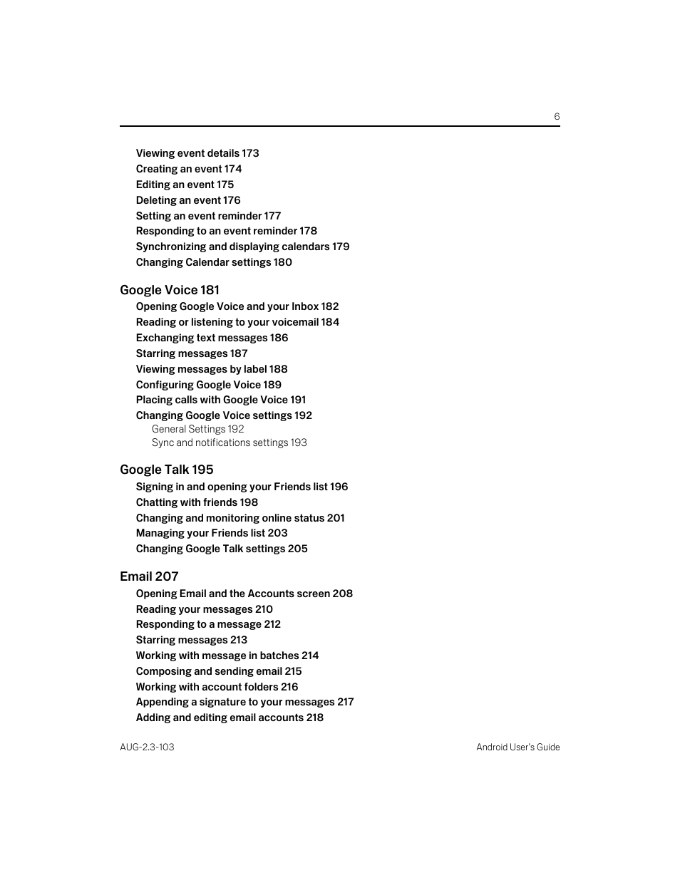 Samsung Android 2.3 User Manual | Page 6 / 380