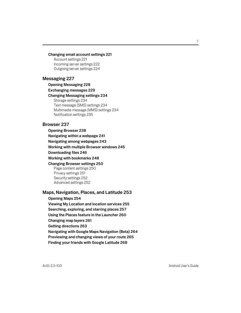 Samsung Android 2.3 User Manual | Page 7 / 380