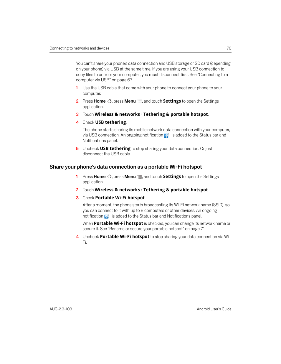 Samsung Android 2.3 User Manual | Page 70 / 380