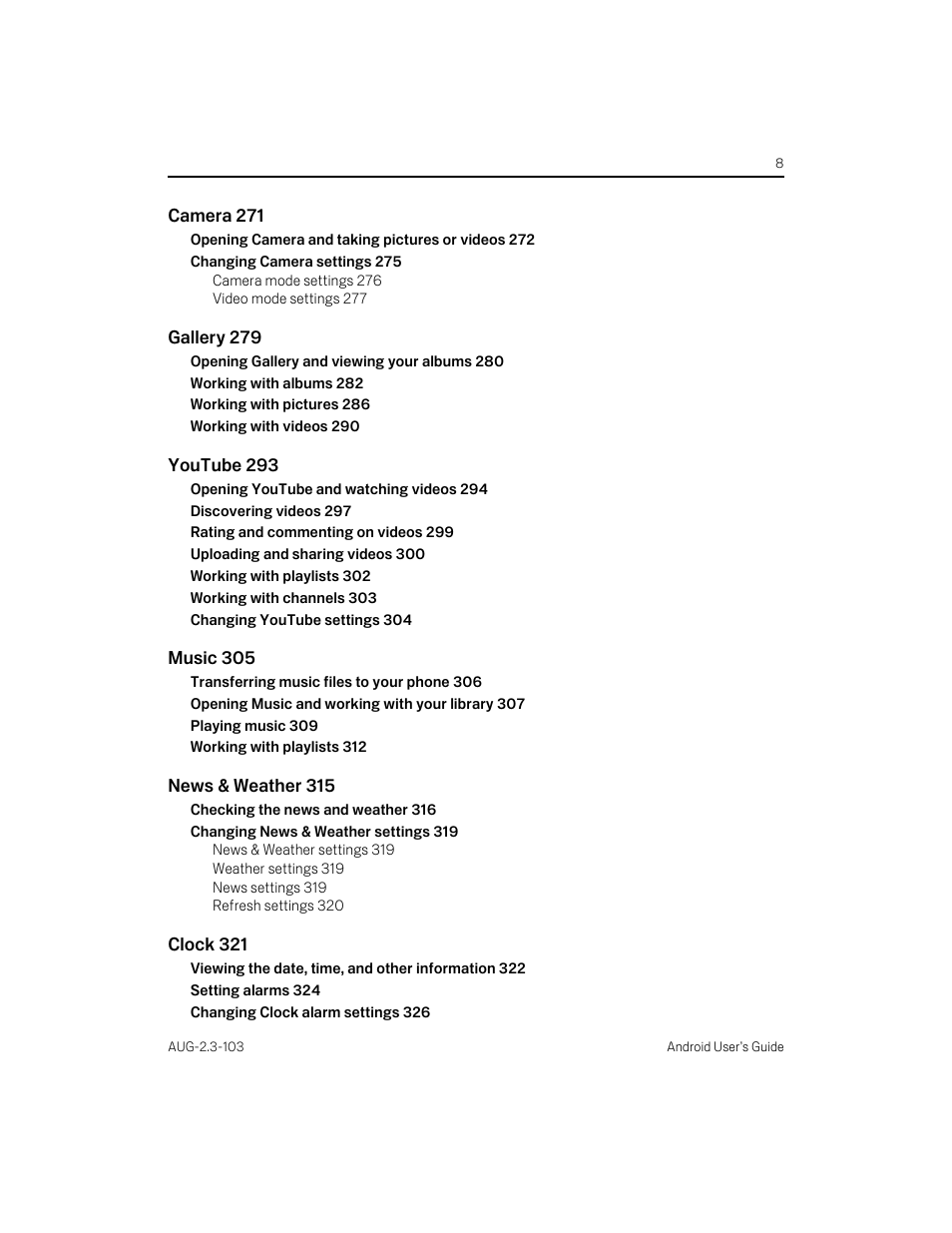 Samsung Android 2.3 User Manual | Page 8 / 380