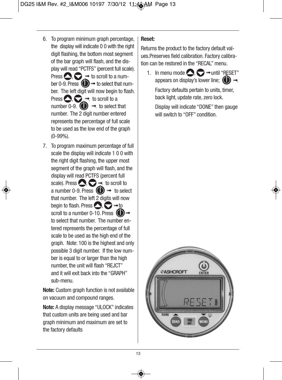 Ashcroft DG25 General Purpose Digital Gauge User Manual | Page 13 / 16
