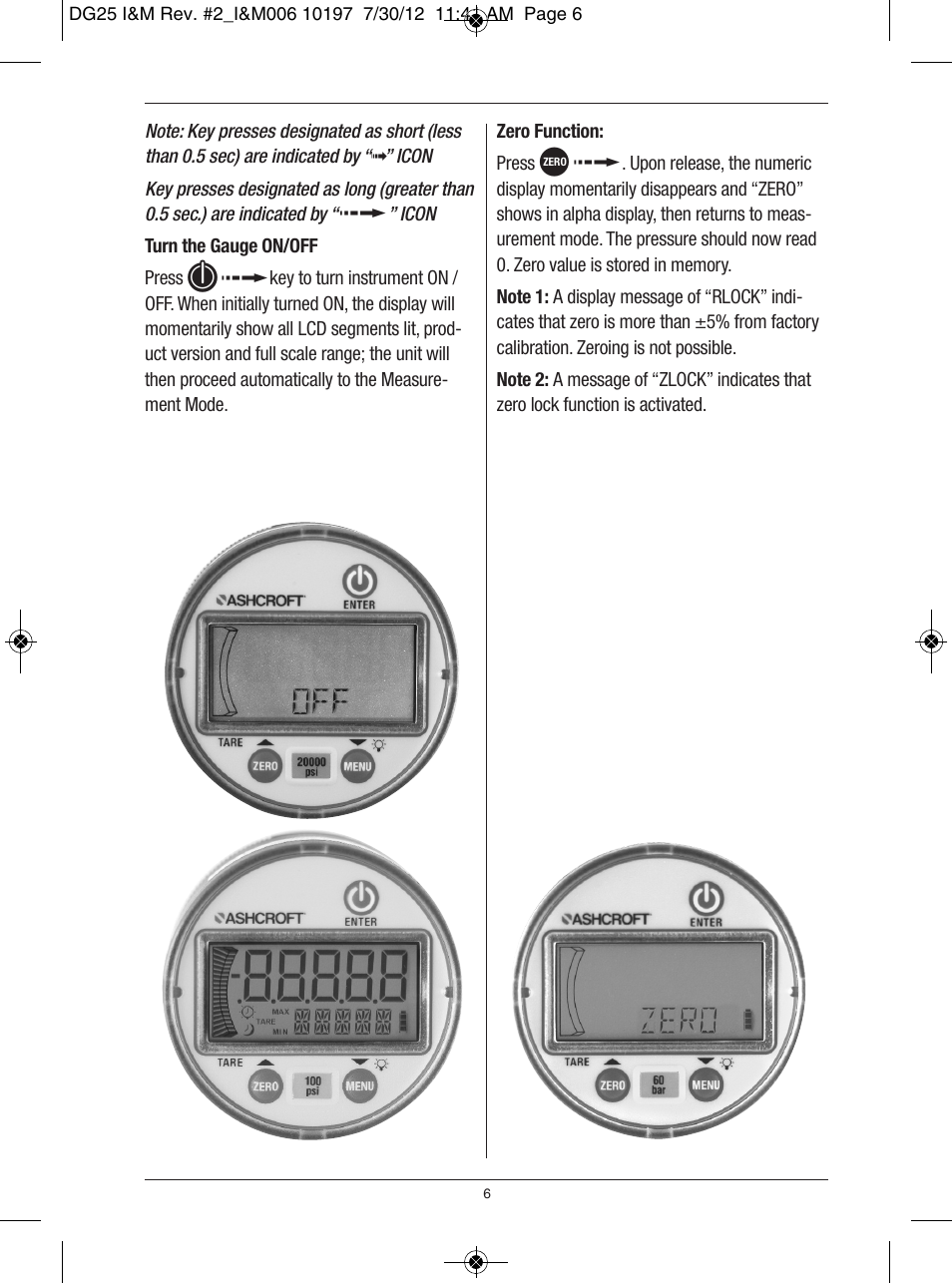Ashcroft DG25 General Purpose Digital Gauge User Manual | Page 6 / 16