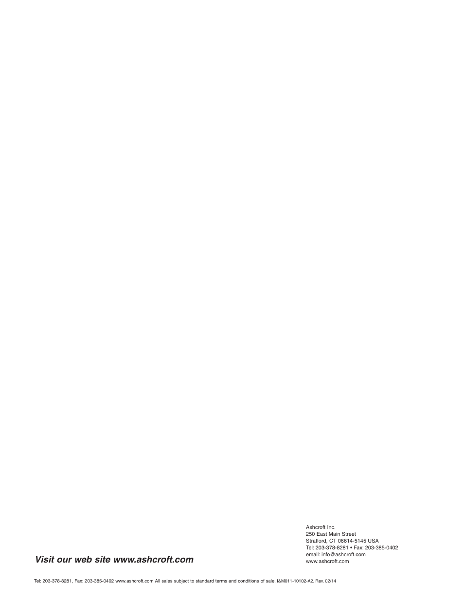 Ashcroft A2 - Heavy industrial pressure transmitter User Manual | Page 4 / 4