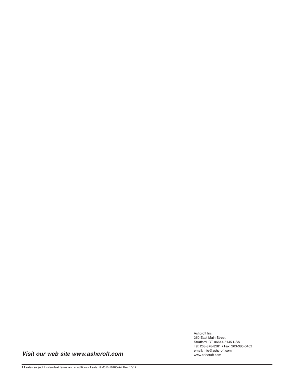 Ashcroft A4 - Pressure Transmitter User Manual | Page 6 / 6