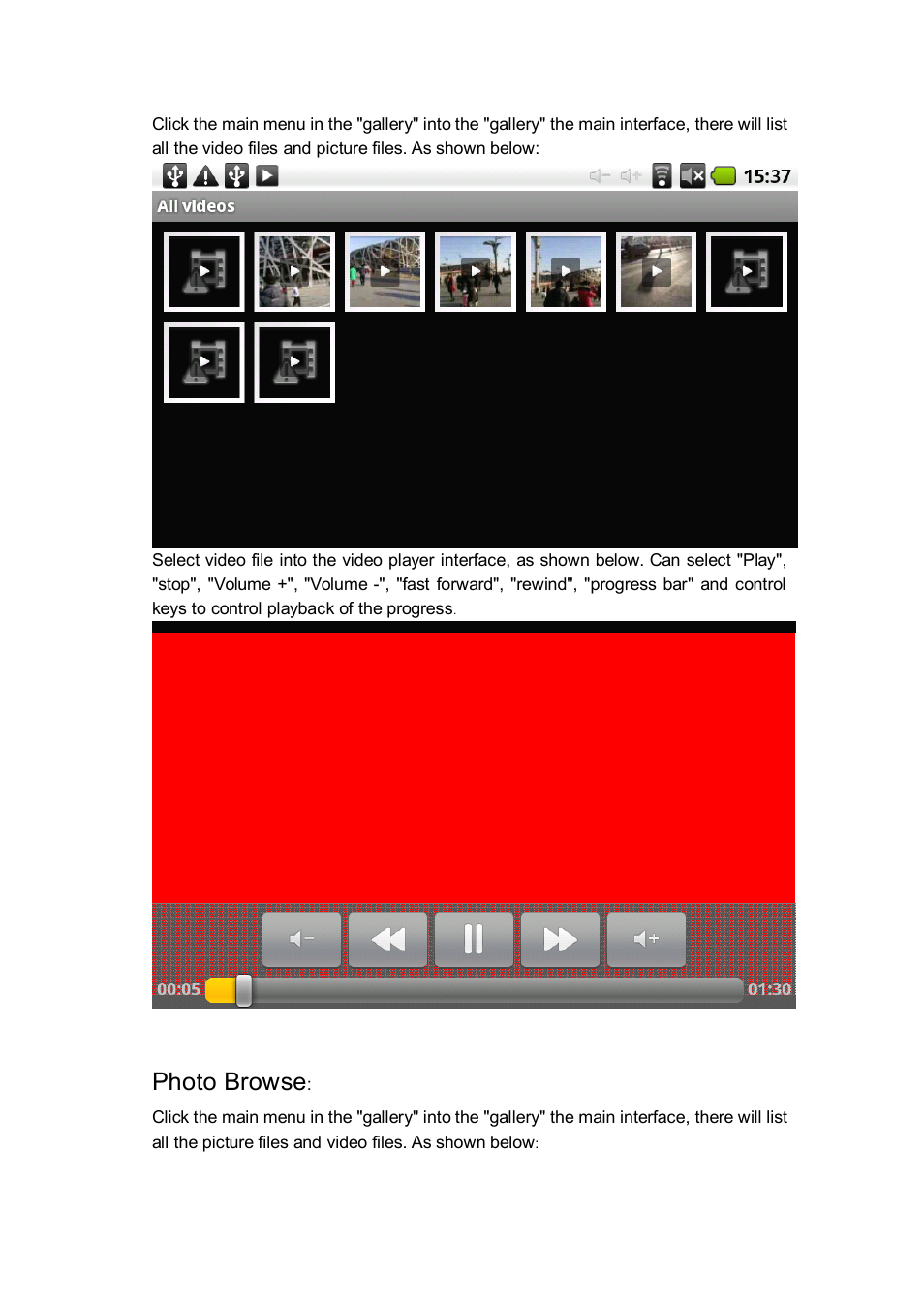 Photo browse | Android MID M701 User Manual | Page 18 / 32