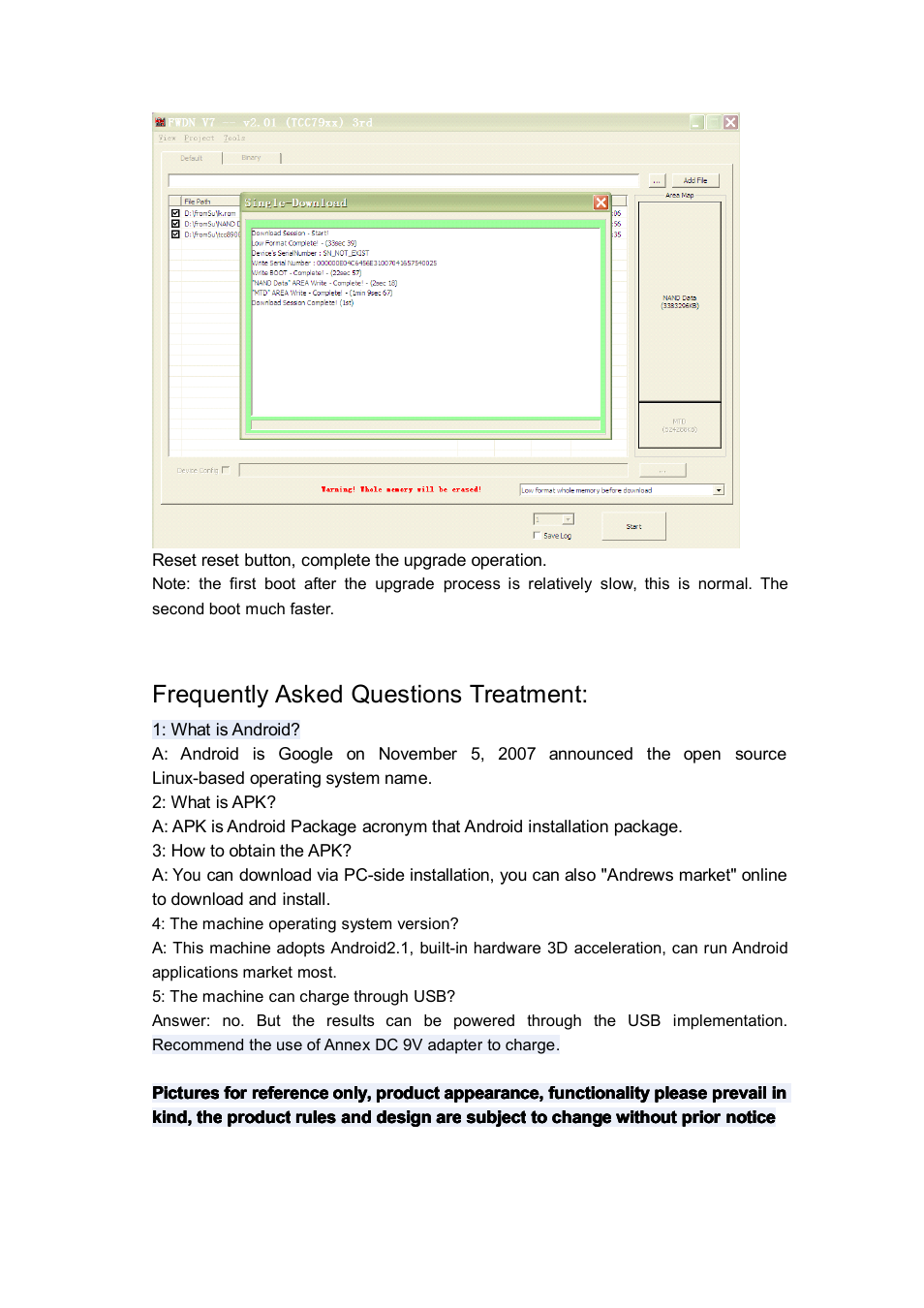Frequently asked questions treatment | Android MID M701 User Manual | Page 31 / 32
