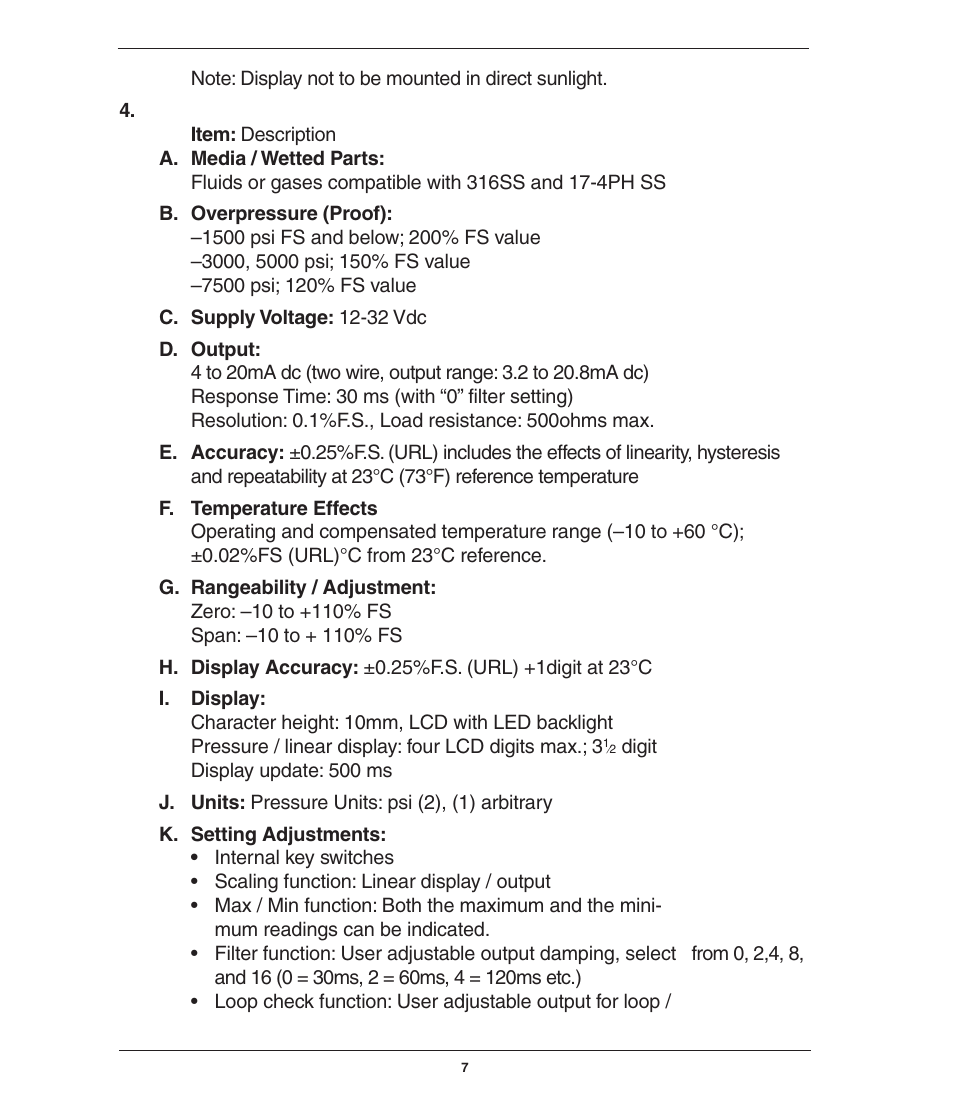 Ashcroft GC51 - Industrial Rangeable Pressure Transmitter User Manual | Page 7 / 32