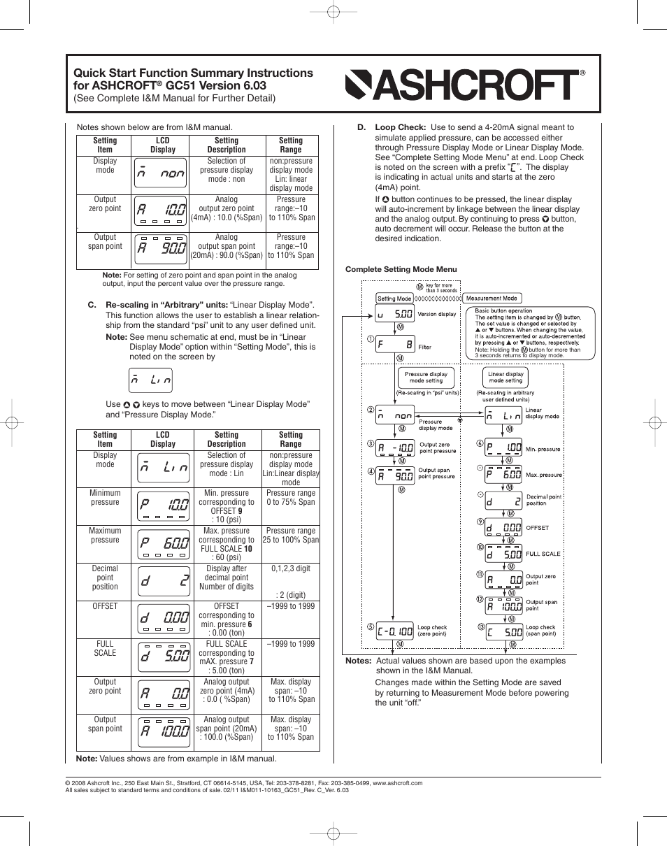 Nl;n | Ashcroft GC51 - Industrial Rangeable Pressure Transmitter User Manual | Page 2 / 4