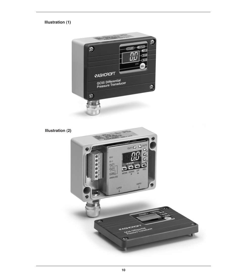 Ashcroft GC55 - Differential Pressure Transducer with Digital Display User Manual | Page 10 / 24