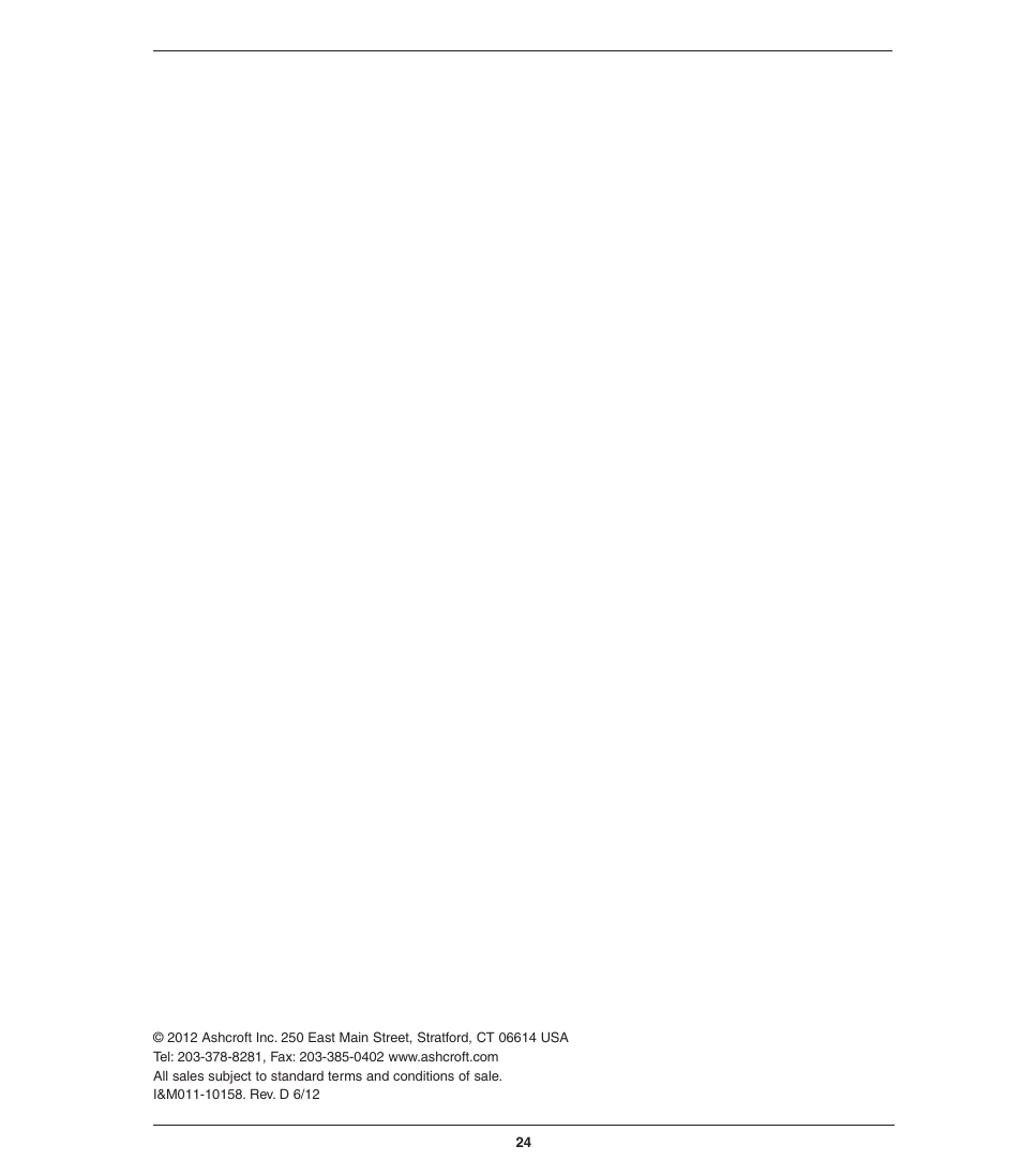 Ashcroft GC55 - Differential Pressure Transducer with Digital Display User Manual | Page 24 / 24