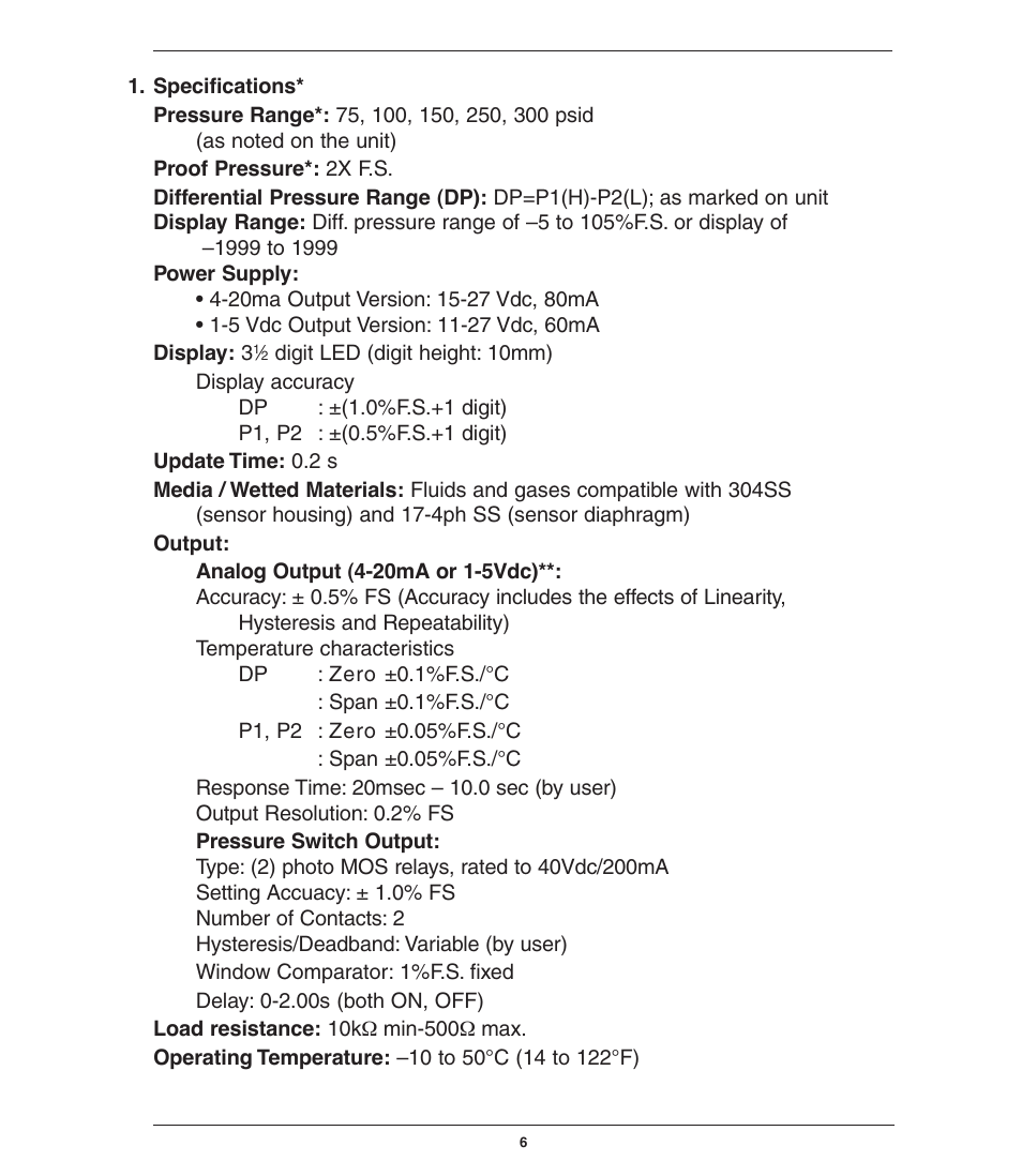 Ashcroft GC55 - Differential Pressure Transducer with Digital Display User Manual | Page 6 / 24