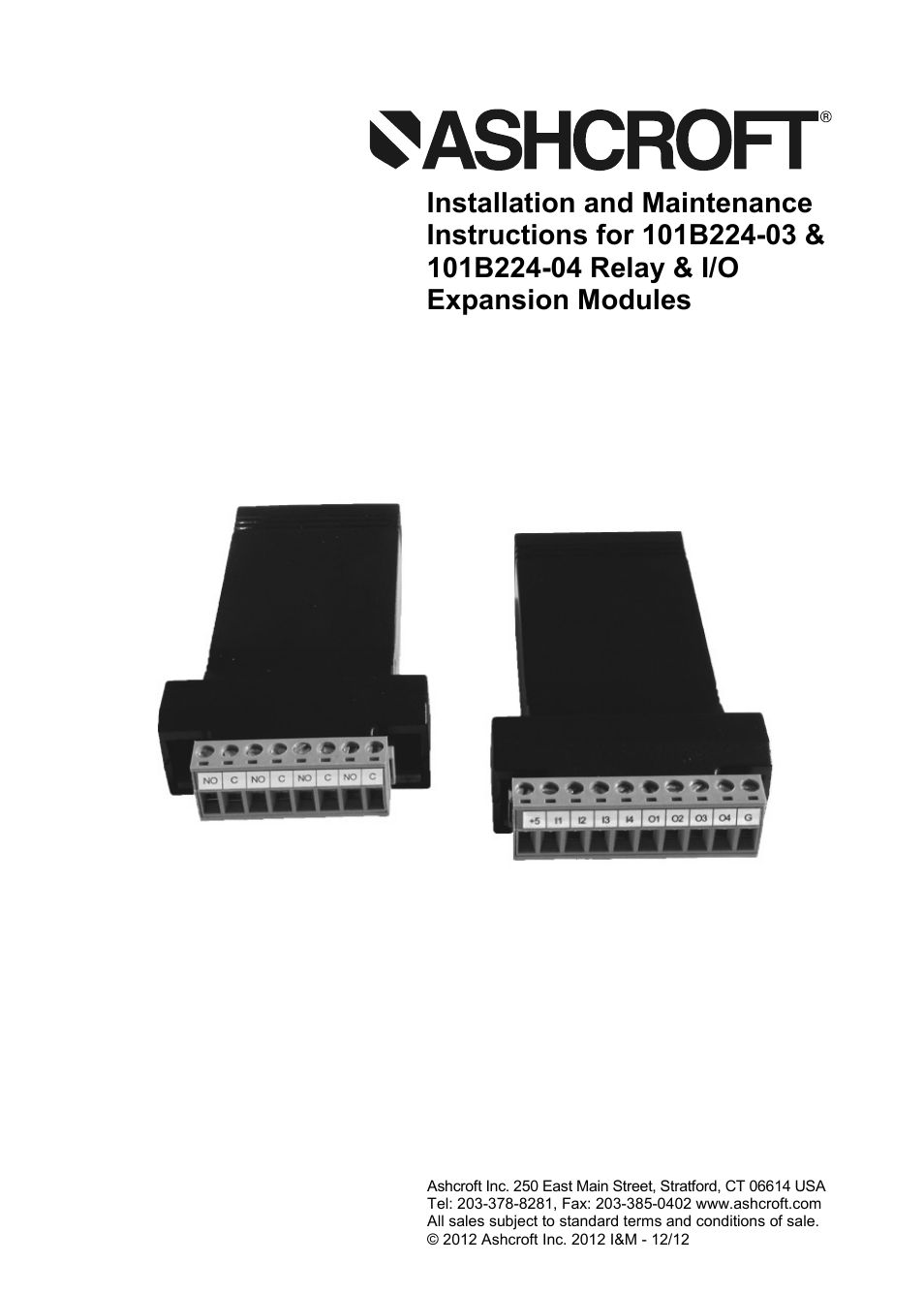 Ashcroft DM61 User Manual | 8 pages