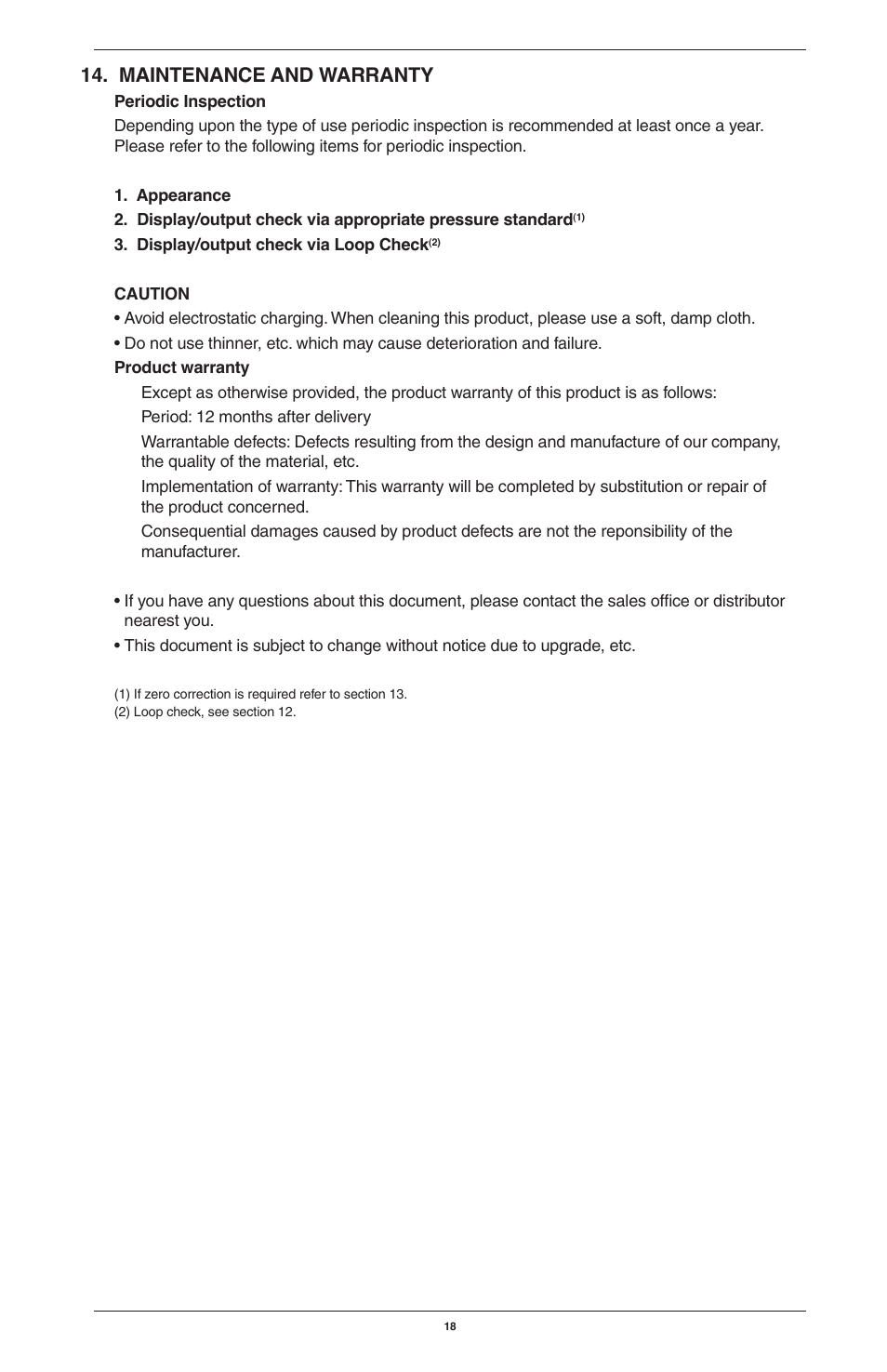 Maintenance and warranty | Ashcroft GC30 Ultra-Compact Differential Pressure Sensor User Manual | Page 18 / 20
