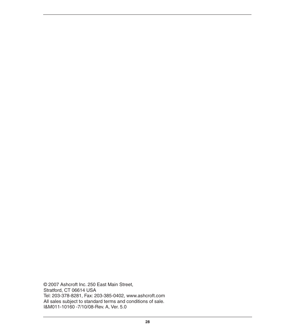 Ashcroft GC52 - Rangeable wet/wet Differential Pressure Transmitter User Manual | Page 28 / 28