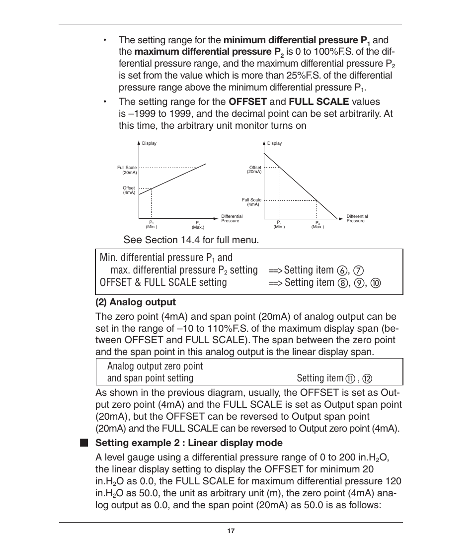 Min. differential pressure p, And max. differential pressure p, And the maximum differential pressure p | Ashcroft GC52 - Rangeable wet/wet Differential Pressure Transmitter User Manual | Page 17 / 40