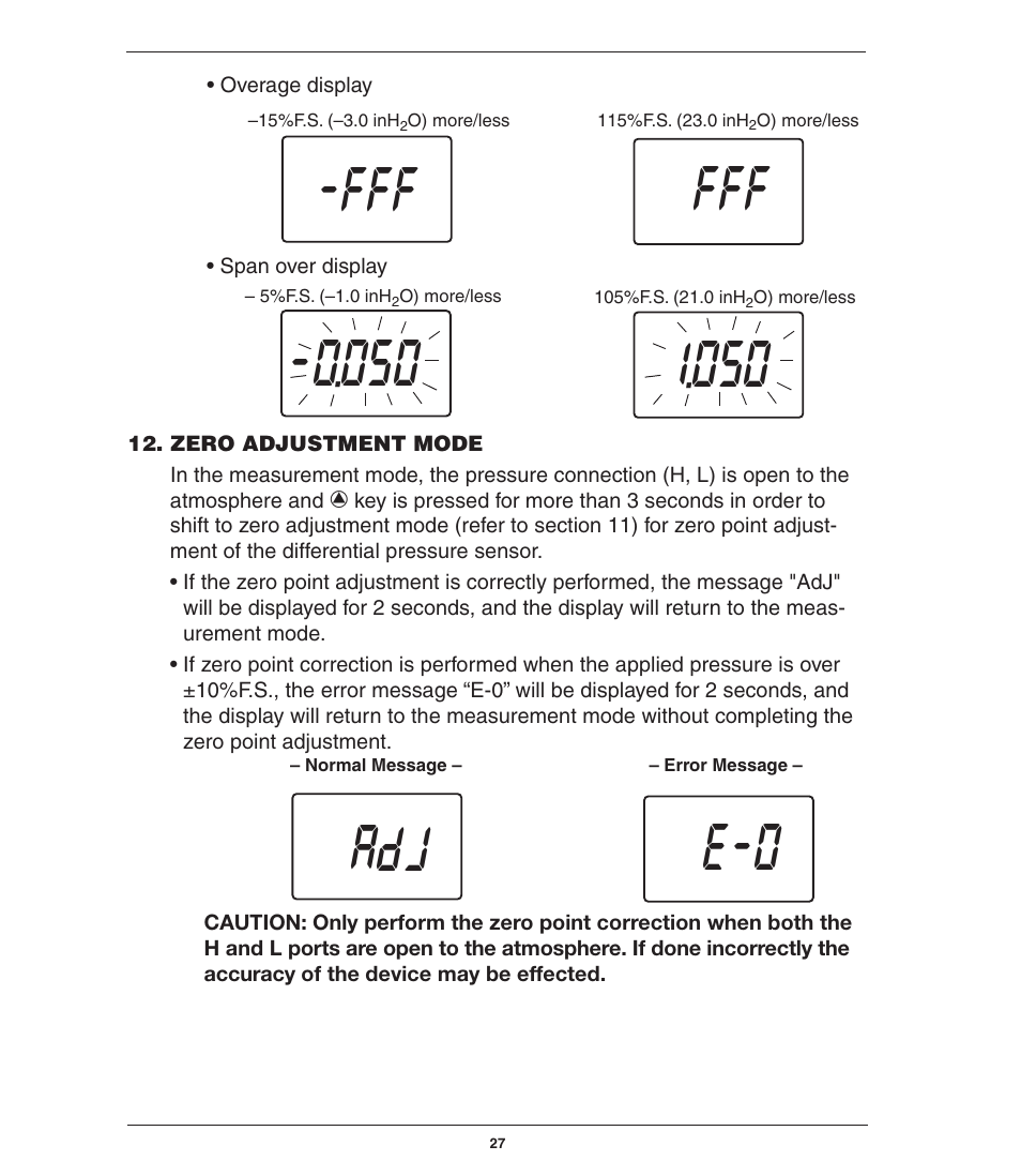 Adj e-0 | Ashcroft GC52 - Rangeable wet/wet Differential Pressure Transmitter User Manual | Page 27 / 40