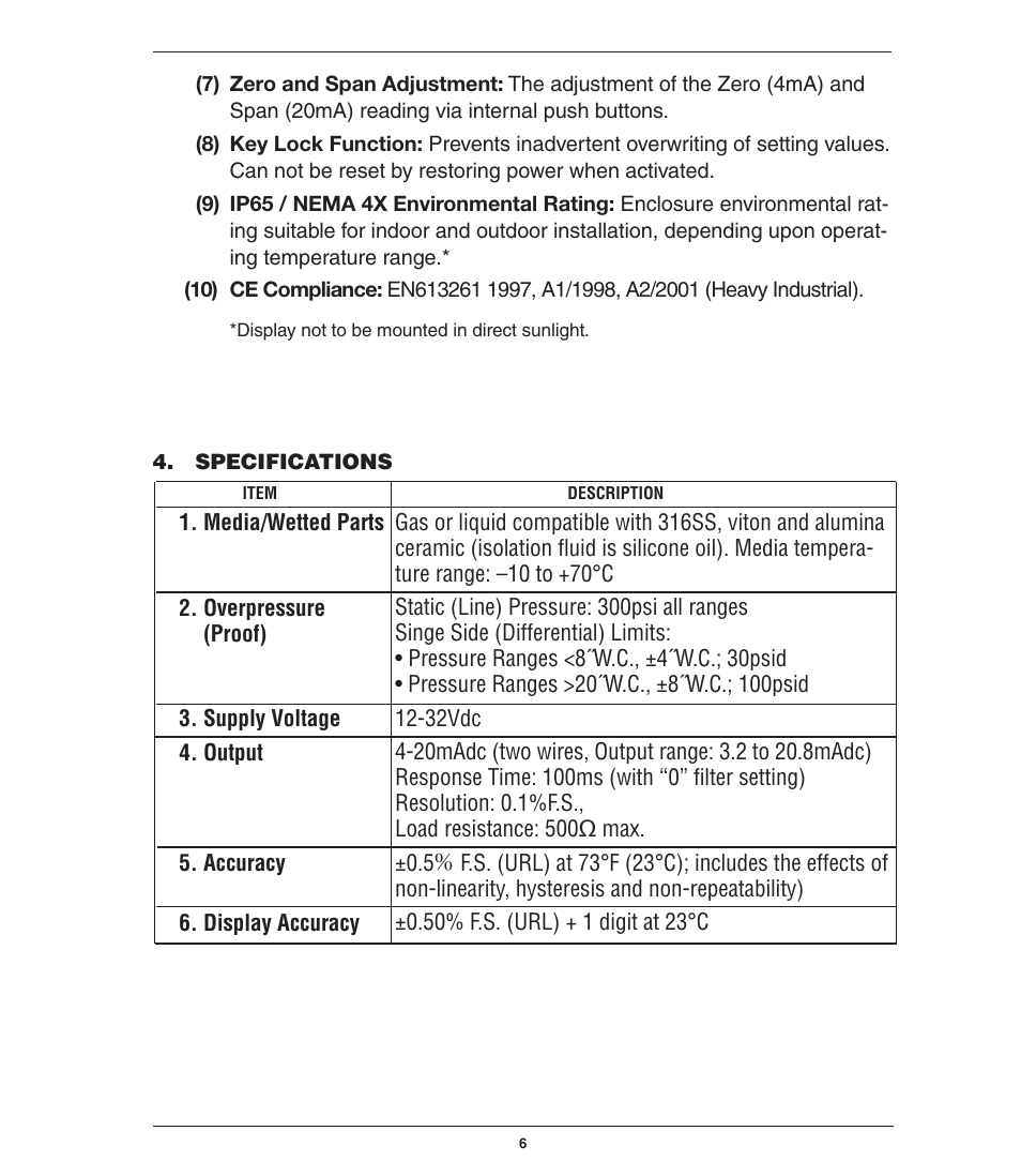 Ashcroft GC52 - Rangeable wet/wet Differential Pressure Transmitter User Manual | Page 6 / 40