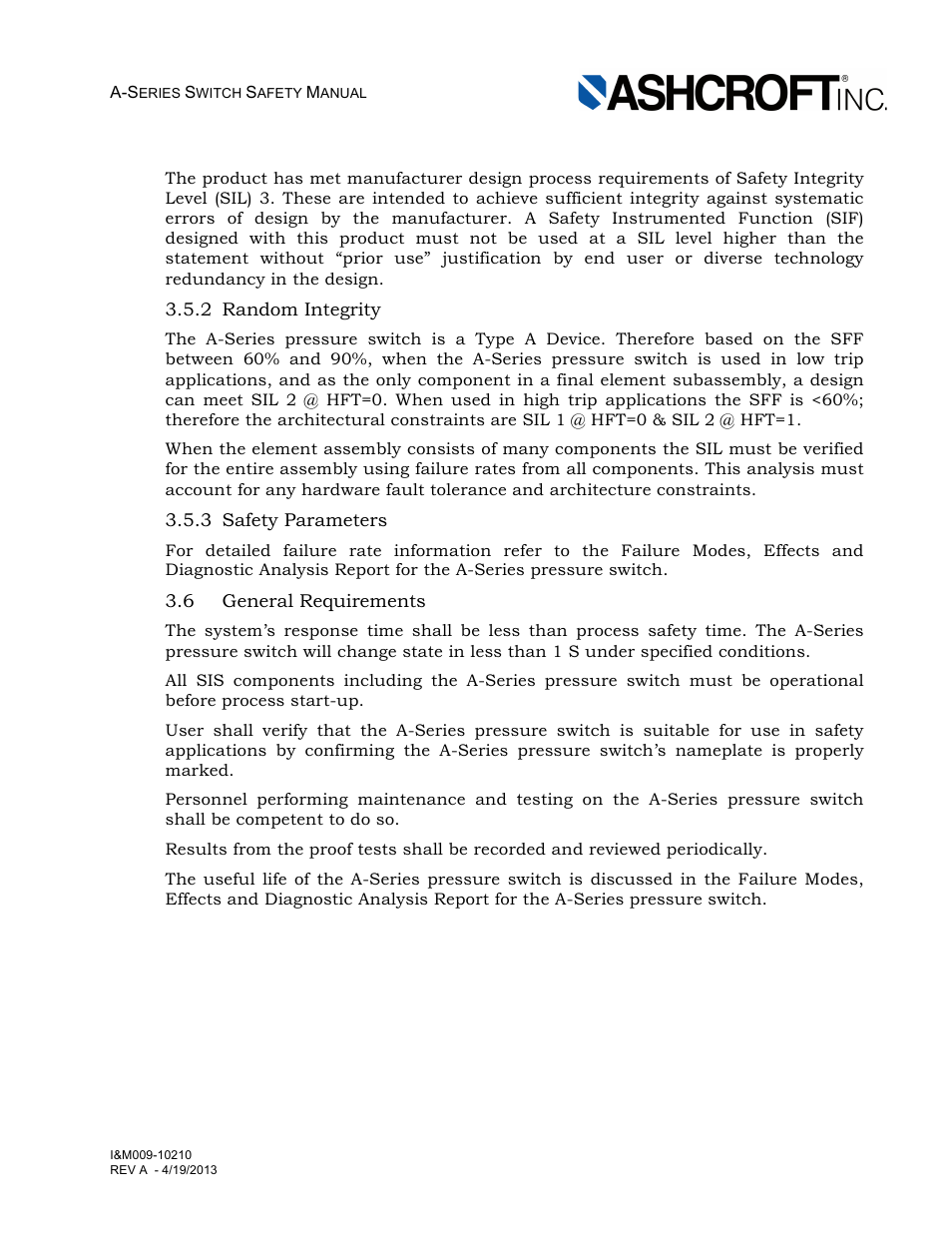 Ashcroft A Series - N4 Pressure Switch User Manual | Page 6 / 10