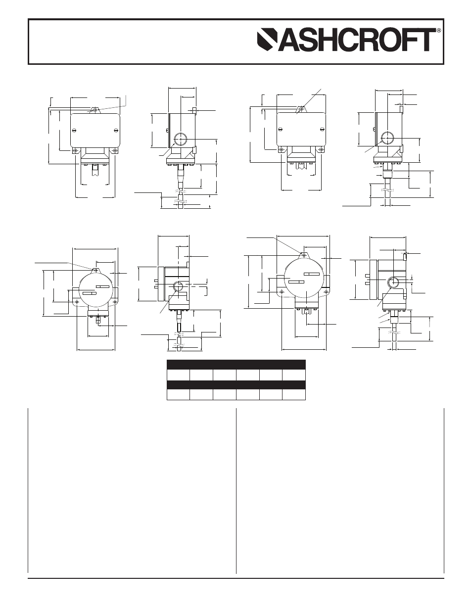 Ashcroft T700 - Temperature Switches User Manual | 2 pages