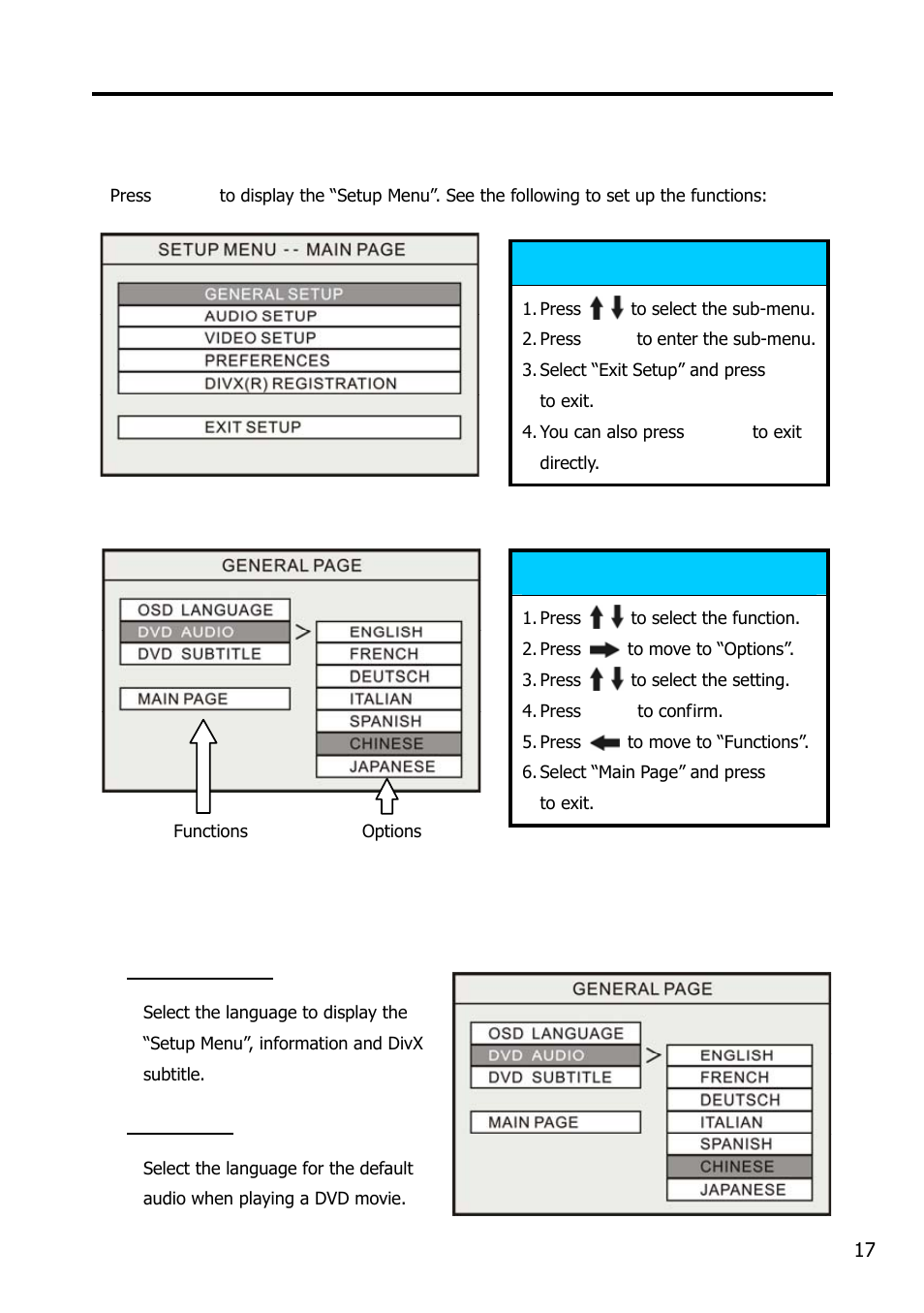 Using the av playback function, Function setup | Argosy Research Mobile Video HDD User Manual | Page 21 / 43
