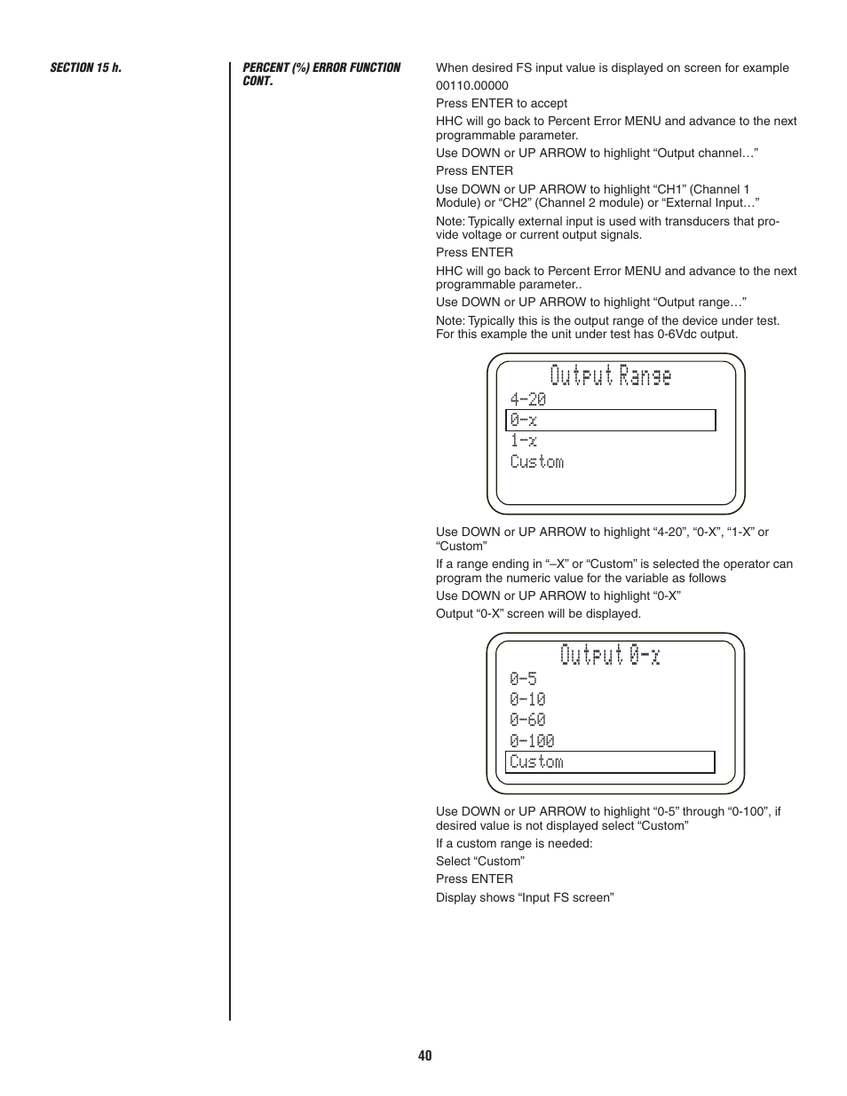 Output, Range | Ashcroft ATE-2 - Handheld Calibrator User Manual | Page 42 / 86