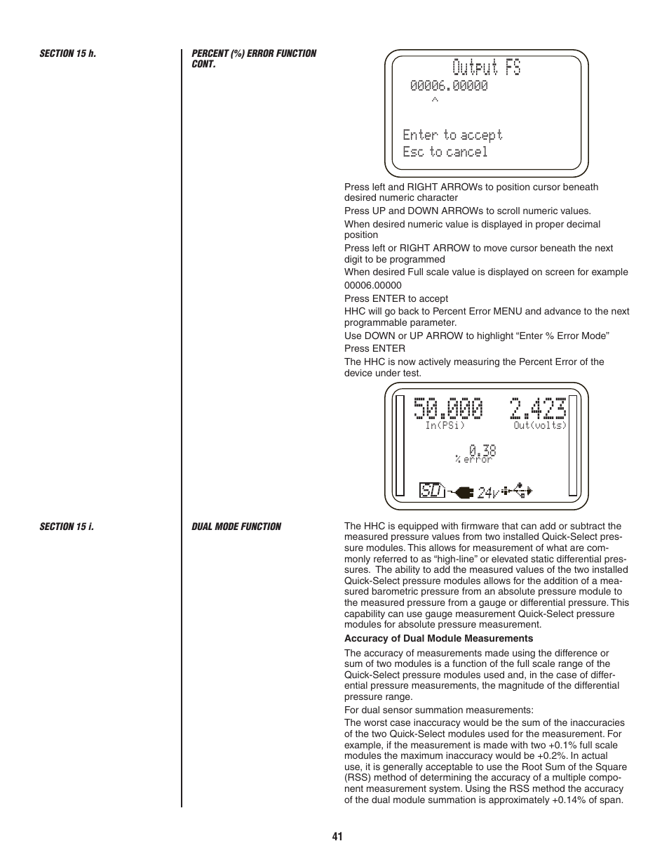 Output fs | Ashcroft ATE-2 - Handheld Calibrator User Manual | Page 43 / 86