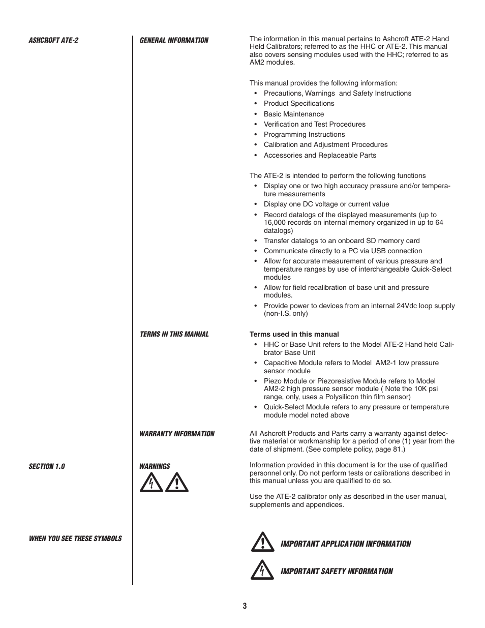 Ashcroft ATE-2 - Handheld Calibrator User Manual | Page 5 / 86