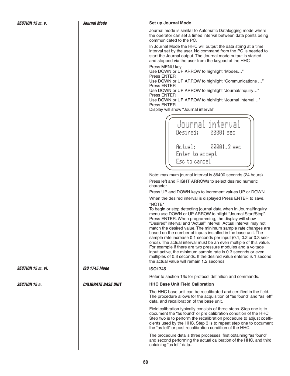 Journal interval | Ashcroft ATE-2 - Handheld Calibrator User Manual | Page 62 / 86
