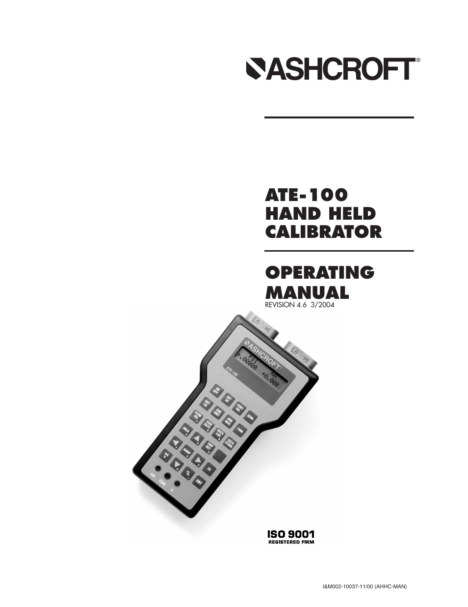 Ashcroft ATE-100 Handheld LCD Digital Calibrator User Manual | 80 pages