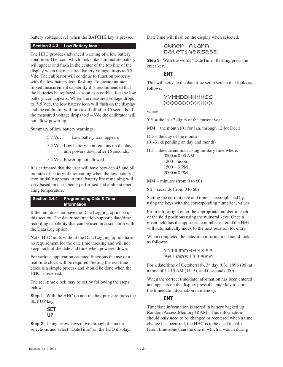 Owner alarm datetime rs232 | Ashcroft ATE-100 Handheld LCD Digital Calibrator User Manual | Page 12 / 80