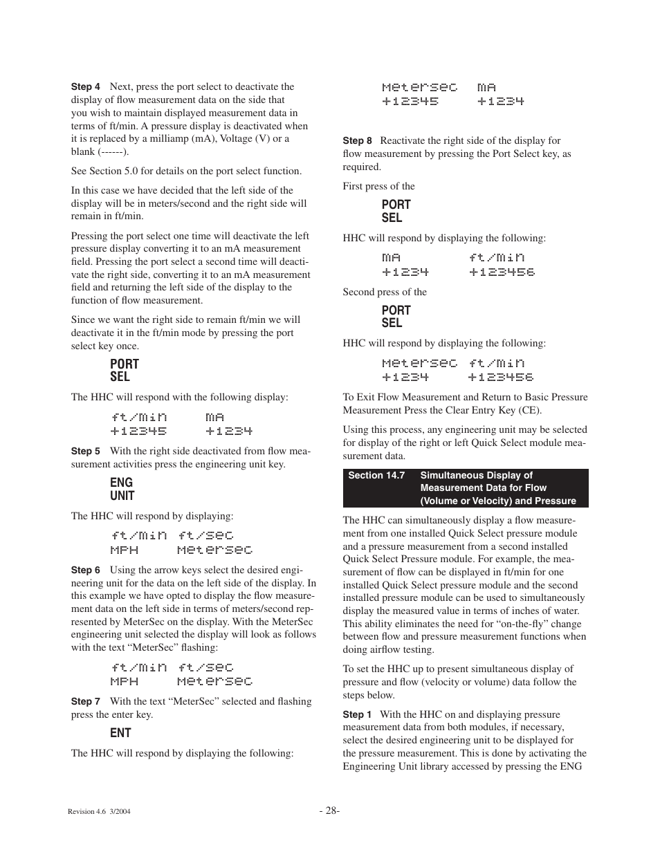 Ft/min ft/sec mph metersec | Ashcroft ATE-100 Handheld LCD Digital Calibrator User Manual | Page 28 / 80