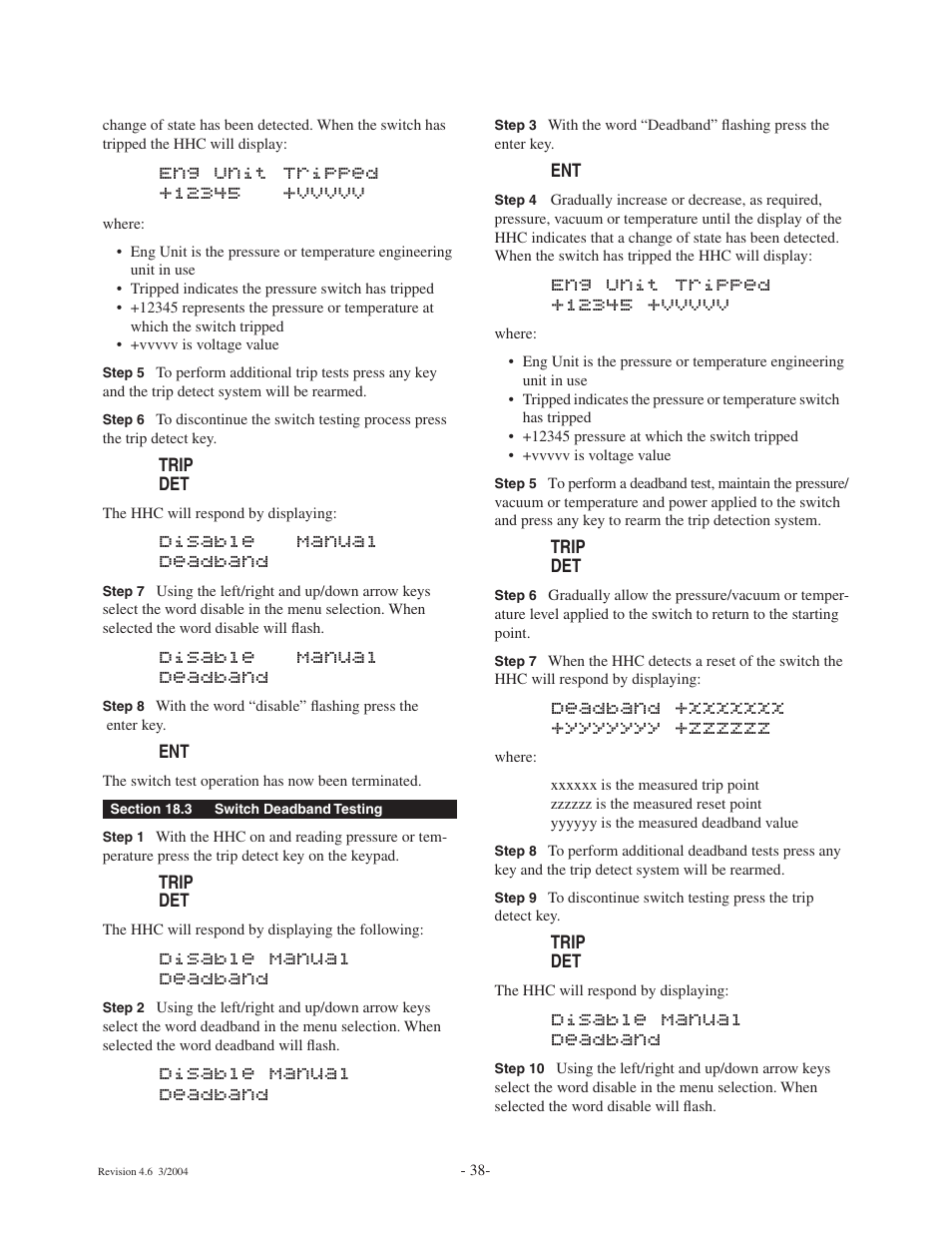 Disable manual deadband | Ashcroft ATE-100 Handheld LCD Digital Calibrator User Manual | Page 38 / 80