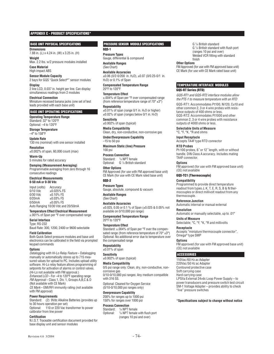 Ashcroft ATE-100 Handheld LCD Digital Calibrator User Manual | Page 74 / 80