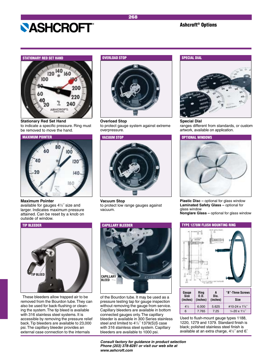 Ashcroft, Options | Ashcroft Options User Manual | Page 7 / 7