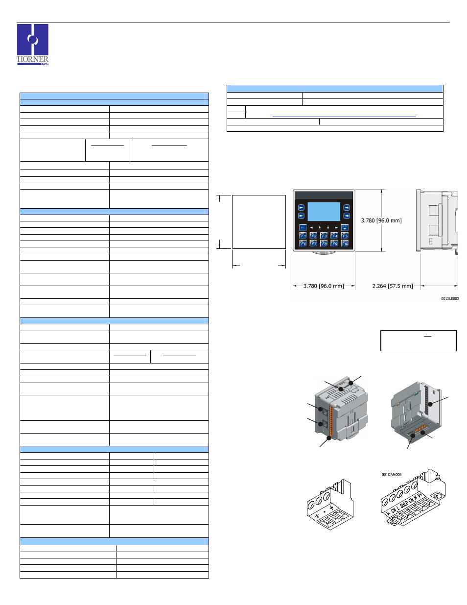 Horner APG XLe OCS HE-XE102-62 User Manual | 4 pages