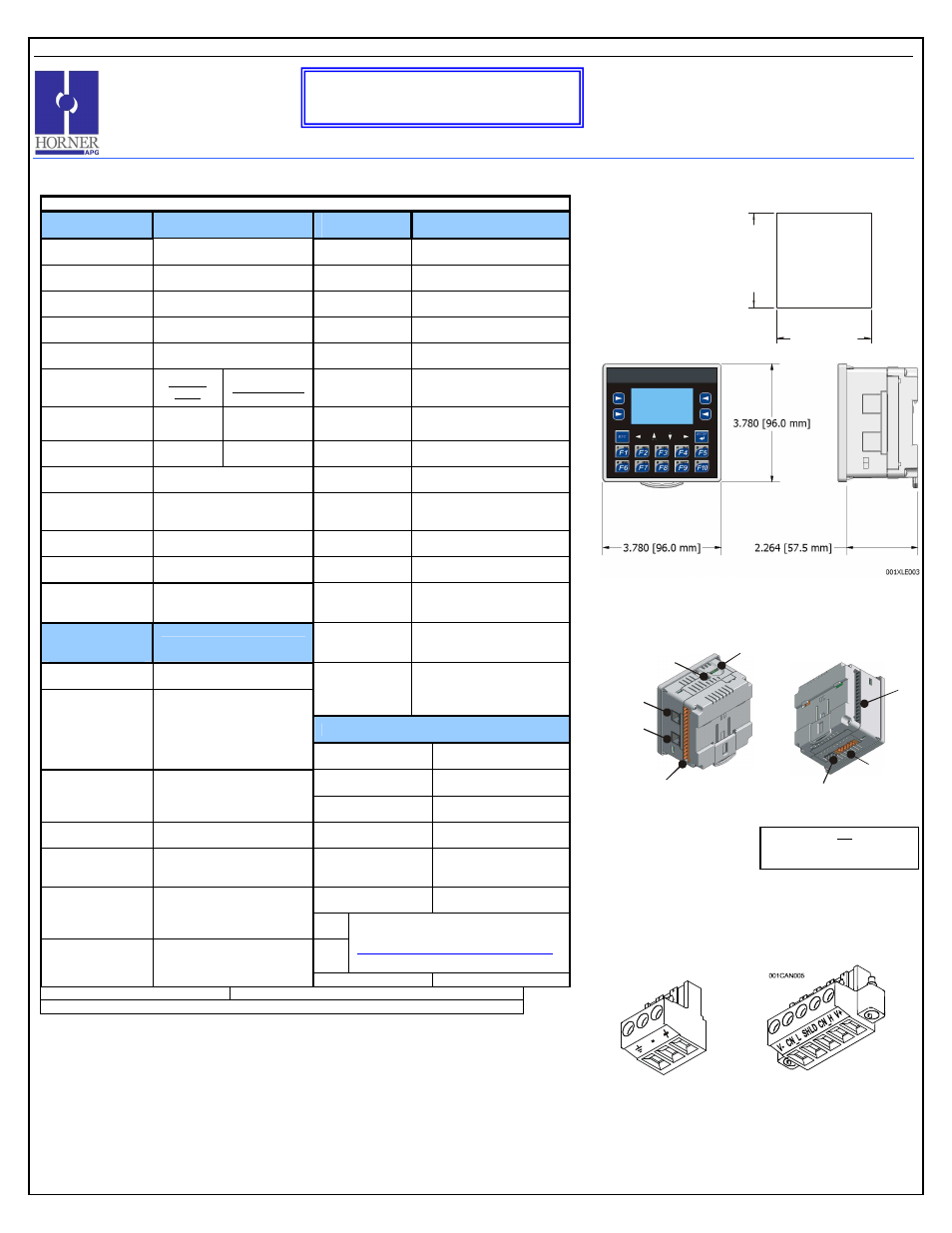 Horner APG XLe OCS HE-XE103-10 User Manual | 4 pages