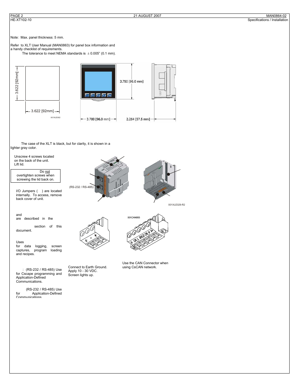 Horner APG XLt OCS HE-XT102-10 User Manual | Page 2 / 4