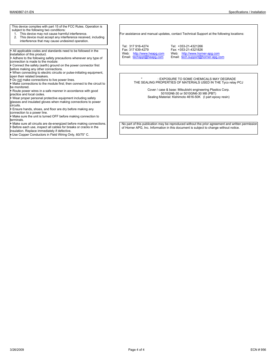 10 technical support | Horner APG XLt OCS HE-XT102-14 User Manual | Page 4 / 4