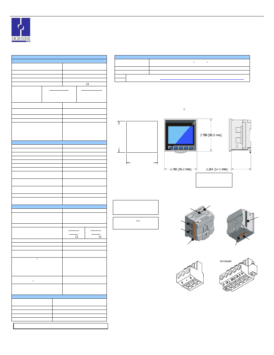 Horner APG XLt OCS HEXT240C012 User Manual | 4 pages
