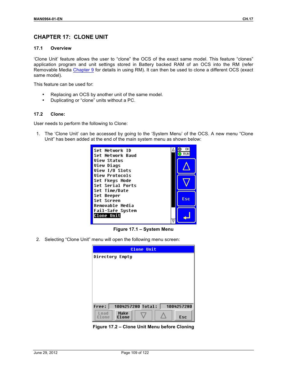 Chapter 17: clone unit | Horner APG XL4 OCS User Manual | Page 109 / 122