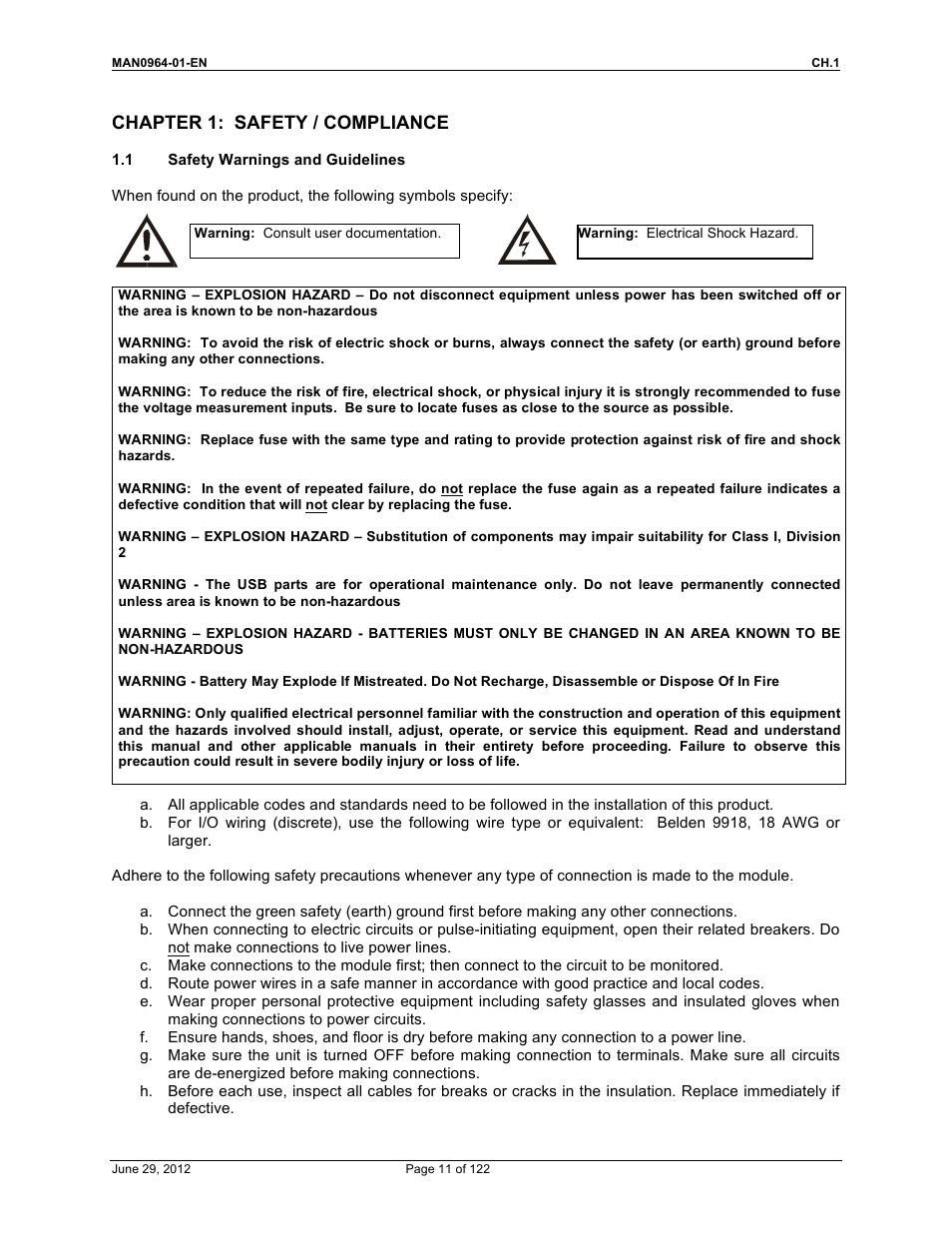 Chapter 1: safety / compliance | Horner APG XL4 OCS User Manual | Page 11 / 122